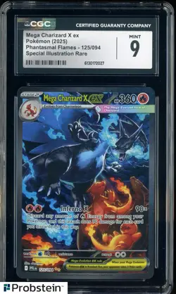 2025 POKEMON PFL EN-PHANTASMAL FLAMES #125 MEGA CHARIZARD X EX SIR CGC 9 - Image 1