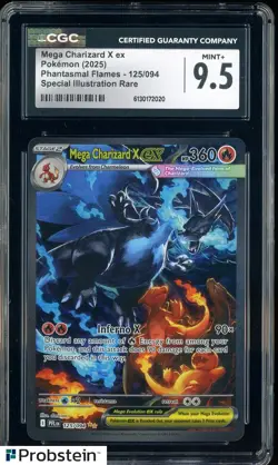 2025 POKEMON PFL EN-PHANTASMAL FLAMES #125 MEGA CHARIZARD X EX SIR CGC 9.5 - Image 1