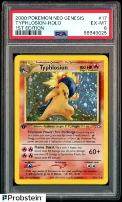 Pokemon Neo Genesis Typhlosion-Holo 1st Edition Red Dot Error PSA 6 EX-MT - Image 1