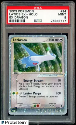 2003 Pokemon Ex Dragon #94 Latios Ex Holo PSA 9 MINT - Image 1