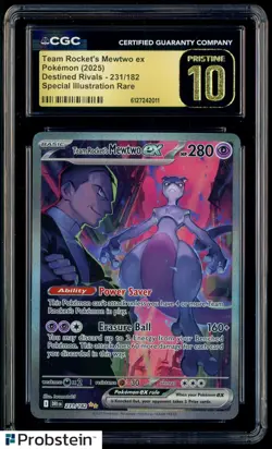 2025 Pokemon DRI EN SIR #231 Team Rocket's Mewtwo ex CGC 10 PRISTINE - Image 1