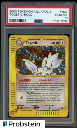 2003 Pokemon Aquapolis #H27 Togetic Holo PSA 10 GEM MINT - Image 1