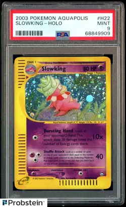 2003 Pokemon Aquapolis #H22 Slowking Holo w/ Swirl PSA 9 MINT - Image 1