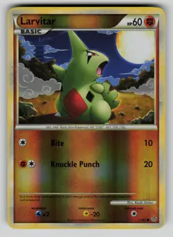 Larvitar 51/95 Common HGSS Unleashed Pokemon Reverse Holo NM - Image 1