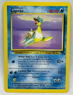 Pokemon TCG Lapras 25/62 Fossil Unlimited Non-Holo Rare WOTC Vintage - Image 1