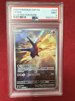 2024 POKEMON SSP EN-SURGING SPARKS ILLUSTRATION RARE #203 LATIOS PSA 9 - Image 1