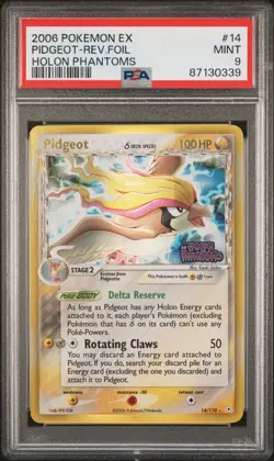 2006 POKEMON EX HOLON PHANTOMS #14 PIDGEOT-REVERSE FOIL PSA 9 - Image 1