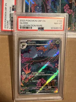 Pokemon TCG Gloom 198/197 Sv03: Obsidian Flames Holo PSA 8 NM Mint - Image 1