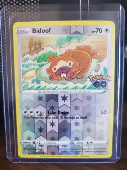 BIDOOF (Peelable Ditto) 058/078 POKEMON GO - Tomokazu Komiya - Reverse Holo - NM - Image 1