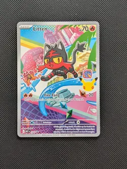 Litten - 044 First Partner Illustration Series 1 Promo Pokemon NM - Image 1