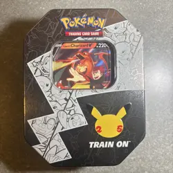 Pokemon 25th Anniversary Celebration Tin Charizard With Promo No Pack - Image 1