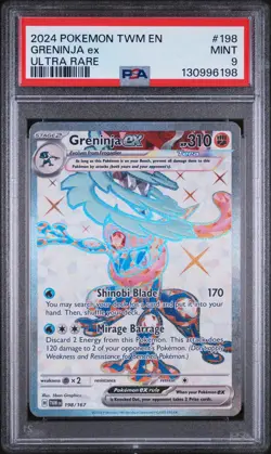 2024 POKEMON TWM EN-TWILIGHT MASQUERADE ULTRA RARE #198 GRENINJA EX PSA 9 - Image 1