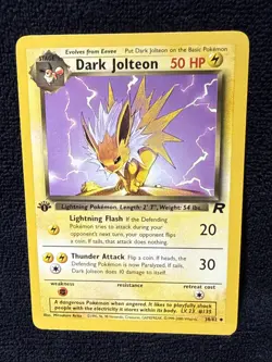 Pokemon Team Rocket 38/82 Dark Jolteon 1st Edition LP - Image 1
