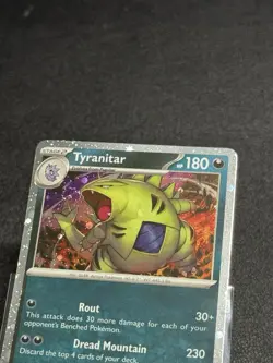 Pokemon Tyranitar Paldea Evolved 135/193 Cosmo Holo BURP SWIRL NM 🔥🔥🔥 - Image 3