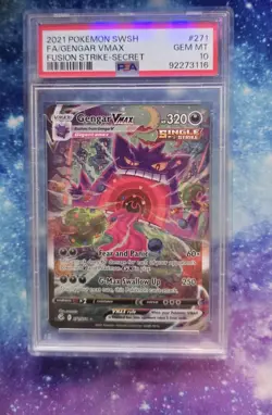 Pokemon 2021 Gengar VMAX 271/264 Alt Art Fusion Strike GEM MINT PSA 10! - Image 1