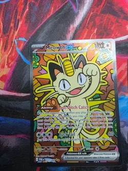Pokemon Perfect Order Meowth EX SIR Special Illustration Rare 121/088 - Image 3