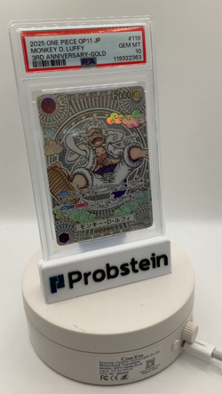 2025 ONE PIECE OP11 MONKEY D. LUFFY JPN 3RD ANNIVERSARY GOLD OP05 119 SEC PSA 10 - Image 2