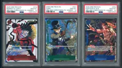 2025 One Piece 3rd Anv 3 Brthrs Winner Sabo Luffy Ace Sequential Set (3) PSA 10 - Image 1