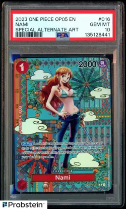 2023 One Piece English OP05 #016 Nami Special Alternate Art PSA 10 GEM MINT - Image 1
