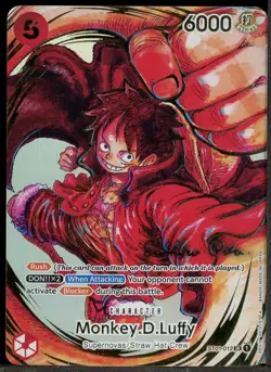 2023 One Piece OP05 EN 1st Anniversary Signature ST01-012 Monkey D. Luffy - Image 1