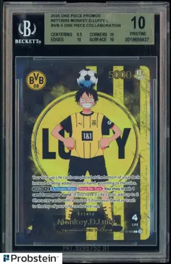 2025 One Piece Promos BVB X One Piece Match Day Monkey D Luffy BGS 10 PRISTINE - Image 1
