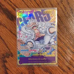 Bandai One Piece CCG Monkey.D.Luffy OP05-119 Secret Rare Holo 12000 - Image 1