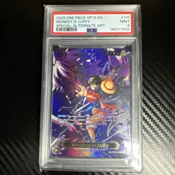 One Piece (OP-13) Carrying On His Will Monkey.D.Luffy SP OP09-119 Alt Art PSA 9 - Image 1
