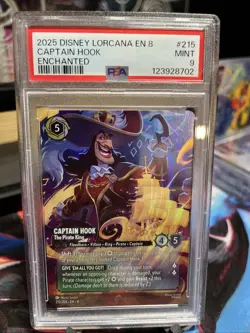 Captain Hook - Enchanted Rare - Reign of Jafar - LORCANA 215/204 - PSA 9 - Image 1