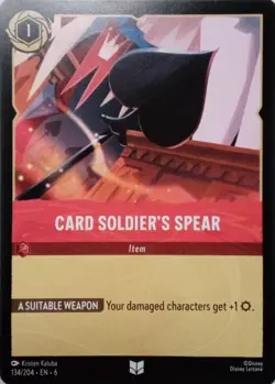 134/204 CARD SOLDIER'S SPEAR AZURITE SEA UNCOMMON DISNEY LORCANA CARD - Image 1