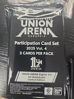 Union Arena Participation Card Set 2025 Vol 4 Sealed Pack 3 Cards English - Image 1