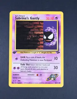 NM Sabrina's Gastly 1st Edition 96/132 Reg. Gym Challenge (G2) Pokemon Card - Image 1