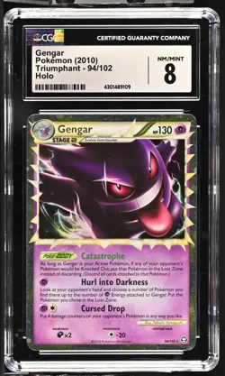 CGC 8 Gengar Prime 94/102 Triumphant Ultra Rare Holo Pokemon Card - Image 1