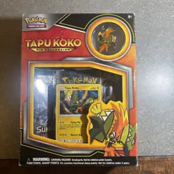 Pokemon Tapu Koko Pin Collection Box Sealed with Promo Card - Image 1