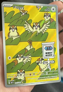 Pidgey 207/197 Illustration Rare Obsidian Flames Pokemon Card NM Full Art 🐦🔥 - Image 1