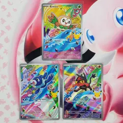 Rowlett 043 + Litten 044 + Popplio 045 - First Partner Pokemon Cards #L470 - Image 1