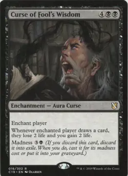 Curse of Fool's Wisdom R Commander 2019 16 LP MTG - Image 1
