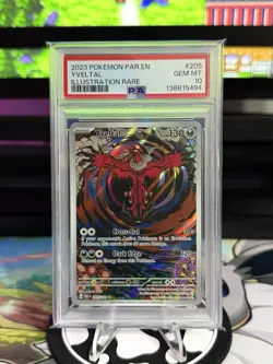 PSA 10 YVELTAL ILLUSTRATION RARE 205/182 2023 POKEMON PAR-EN PARADOX RIFT - Image 1