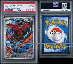 PSA 10 YVELTAL ILLUSTRATION RARE 205/182 2023 POKEMON PAR-EN PARADOX RIFT - Image 5