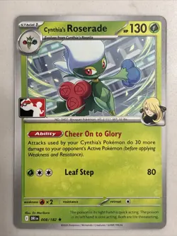 Pokemon Cynthia's Roserade 008/182 Prize Pack Series 8 Card Non-Holo - Image 1