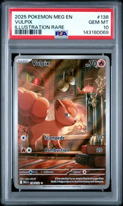 2025 POKEMON MEG EN-MEGA EVOLUTION ILLUSTRATION RARE #138 VULPIX PSA 10 - Image 1