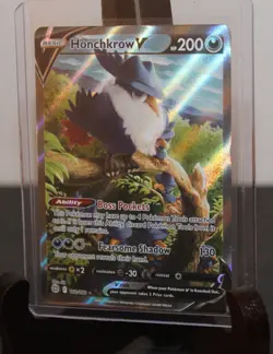 2022 POKEMON BRILLIANT STARS HONCHKROW V 162/172 ATLERNATE ART TCG HOLO - Image 3