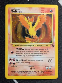 Moltres 12/62 Fossil Pokemon LP Holo - Image 1