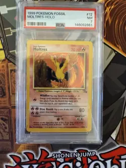1999 POKEMON FOSSIL #12 MOLTRES-HOLO PSA 7 - Image 1