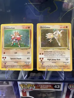 Pokemon Base Set Holo Hitmonchan & Hitmonlee 1999 Wizards of the Coast Lot - Image 1