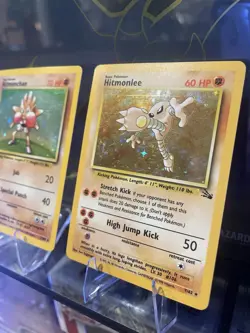 Pokemon Base Set Holo Hitmonchan & Hitmonlee 1999 Wizards of the Coast Lot - Image 2