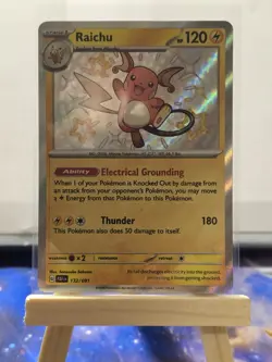 Pokemon Raichu SV: Paldean Fates Shiny Rare Holo Electrical Grounding 132/091 - Image 1