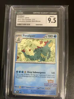 Pokemon CGC Mint 9.5 Feraligatr #213 PROMO Illustration Contest 2024 - Image 1