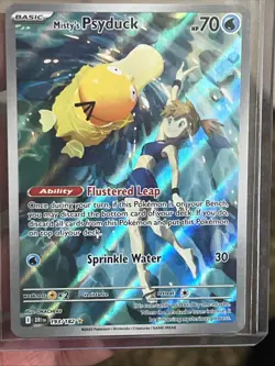 Pokemon Misty's Psyduck 193/182 Destined Rivals Illustration Rare Holo - Image 1