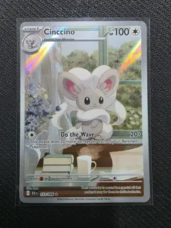 Cinccino 153/086 NM – Illustration Rare – 2025 TCG Pokemon Black Bolt - Image 1