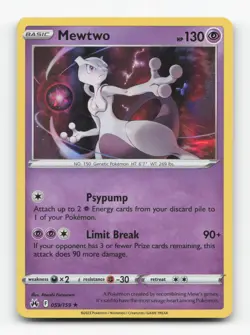 Pokemon TCG - Mewtwo 059/159 Near Mint Holo Rare Crown Zenith - Image 1
